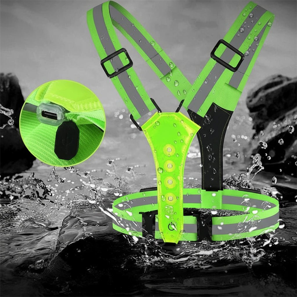 LED Safety Vest for Running & Cycling - Rechargeable High Visibility Light 3