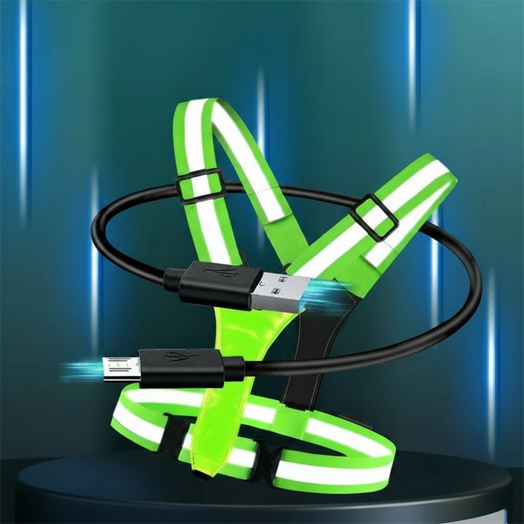 LED Safety Vest for Running & Cycling - Rechargeable High Visibility Light 4