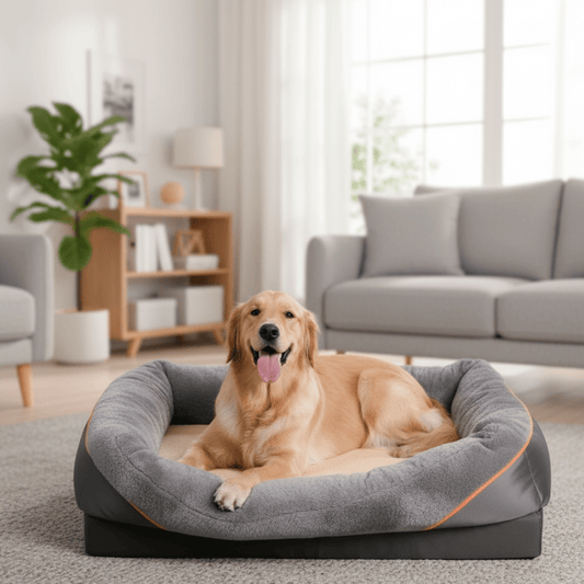 LEVAPET – Waterproof orthopedic dog bed with raised cushion & memory foam support 0