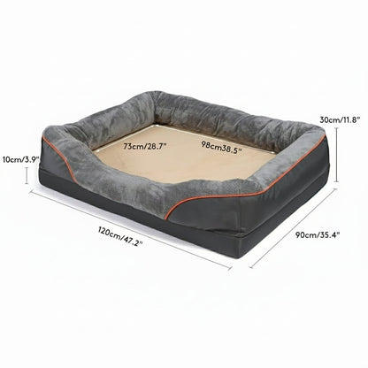 LEVAPET – Waterproof orthopedic dog bed with raised cushion & memory foam support 10