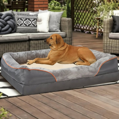 LEVAPET – Waterproof orthopedic dog bed with raised cushion & memory foam support 2