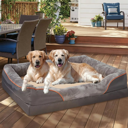 LEVAPET – Waterproof orthopedic dog bed with raised cushion & memory foam support 3