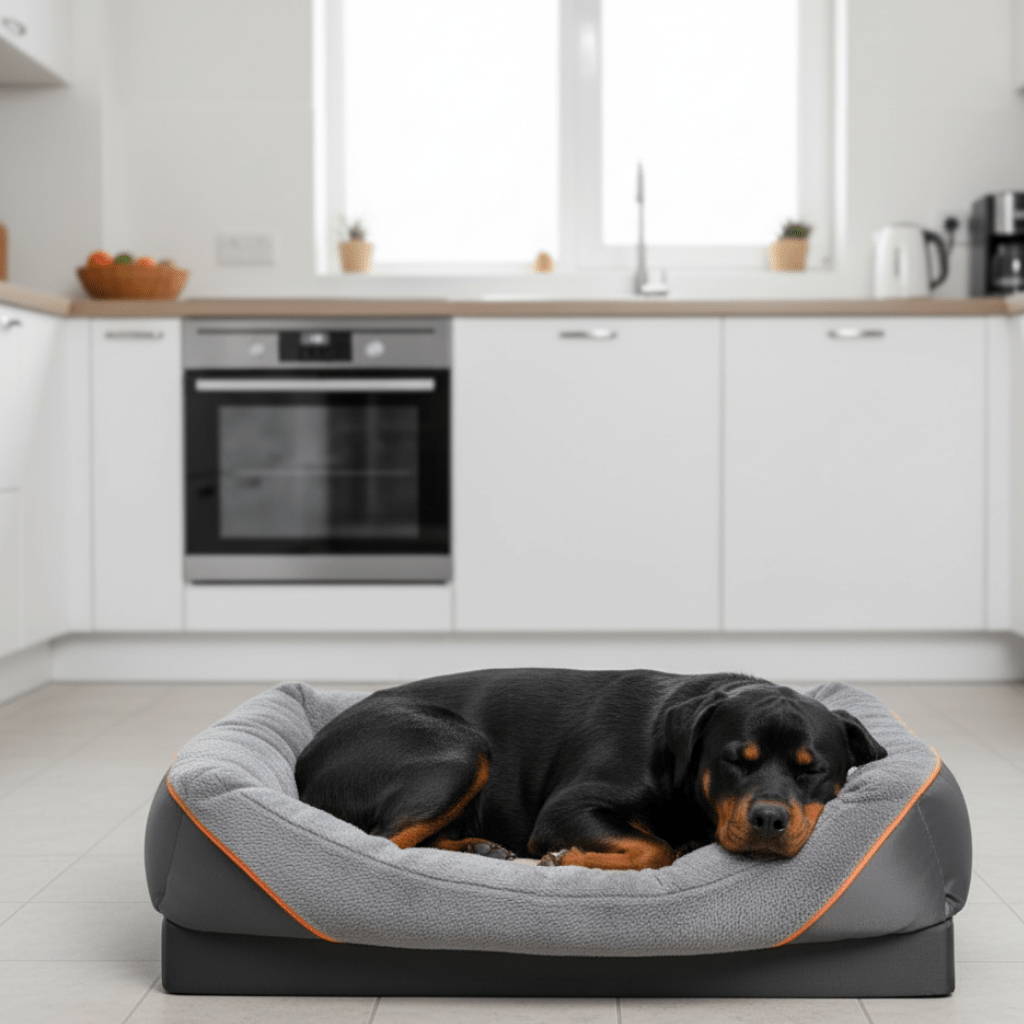 LEVAPET – Waterproof orthopedic dog bed with raised cushion & memory foam support 4