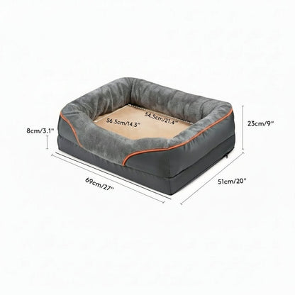 LEVAPET – Waterproof orthopedic dog bed with raised cushion & memory foam support 6