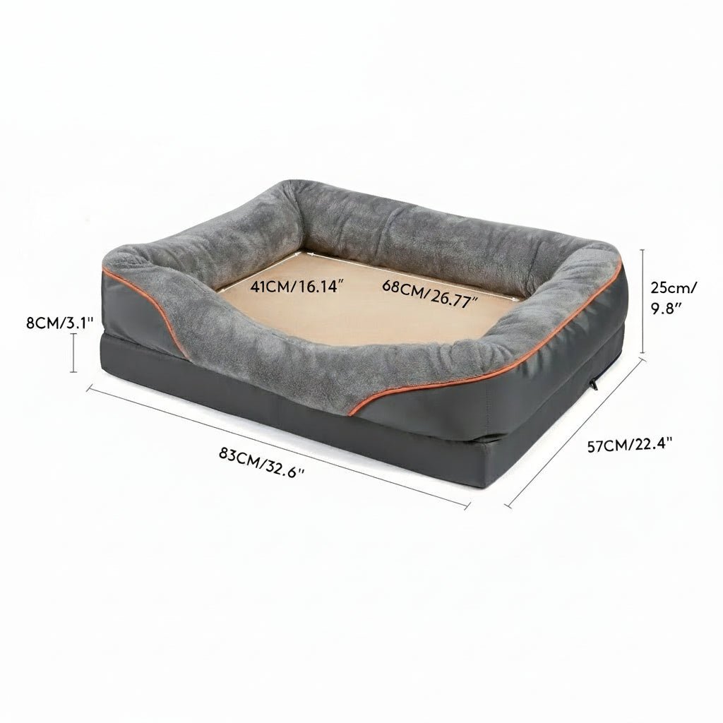 LEVAPET – Waterproof orthopedic dog bed with raised cushion & memory foam support 7