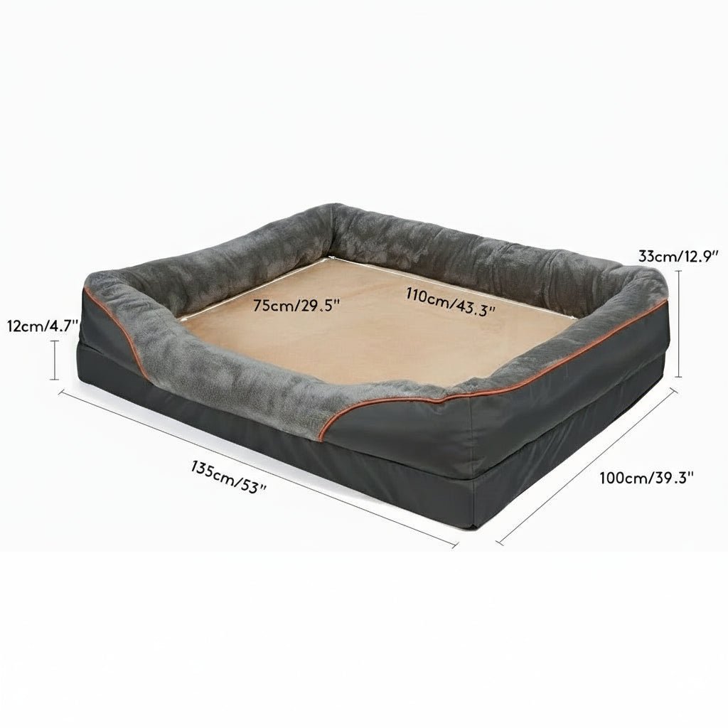 LEVAPET – Waterproof orthopedic dog bed with raised cushion & memory foam support 9