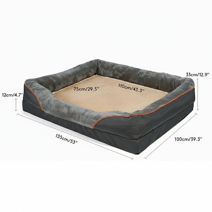 LEVAPET – Waterproof orthopedic dog bed with raised cushion & memory foam support 9