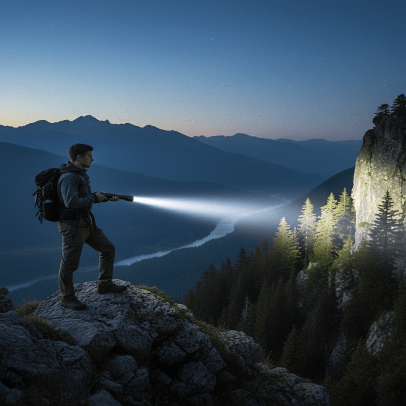 LUMATRON – Powerful LED flashlight with 100,000 lumens, USB charging & waterproof zoom design 1