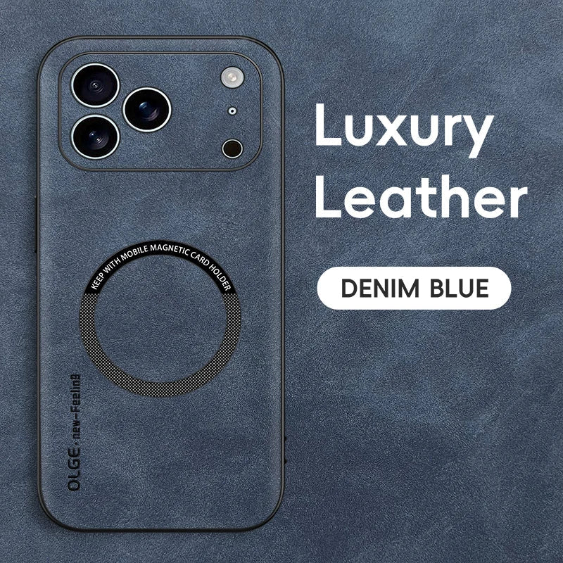 LUXEGUARD – Premium Leather Phone Case with MagSafe for iPhone 10
