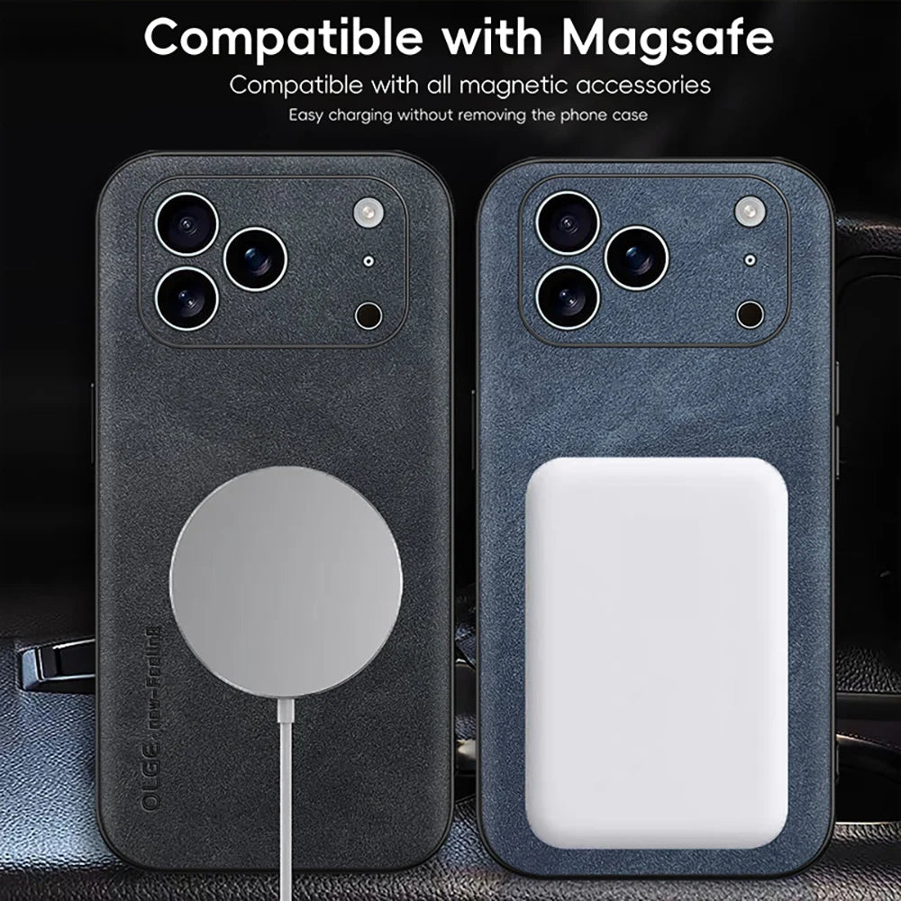 LUXEGUARD – Premium Leather Phone Case with MagSafe for iPhone 5