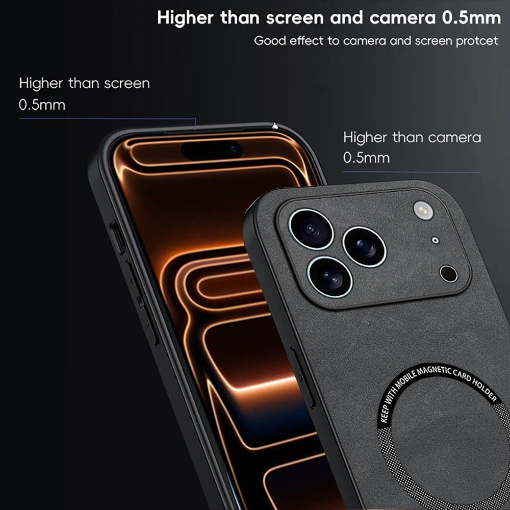 LUXEGUARD – Premium Leather Phone Case with MagSafe for iPhone 8