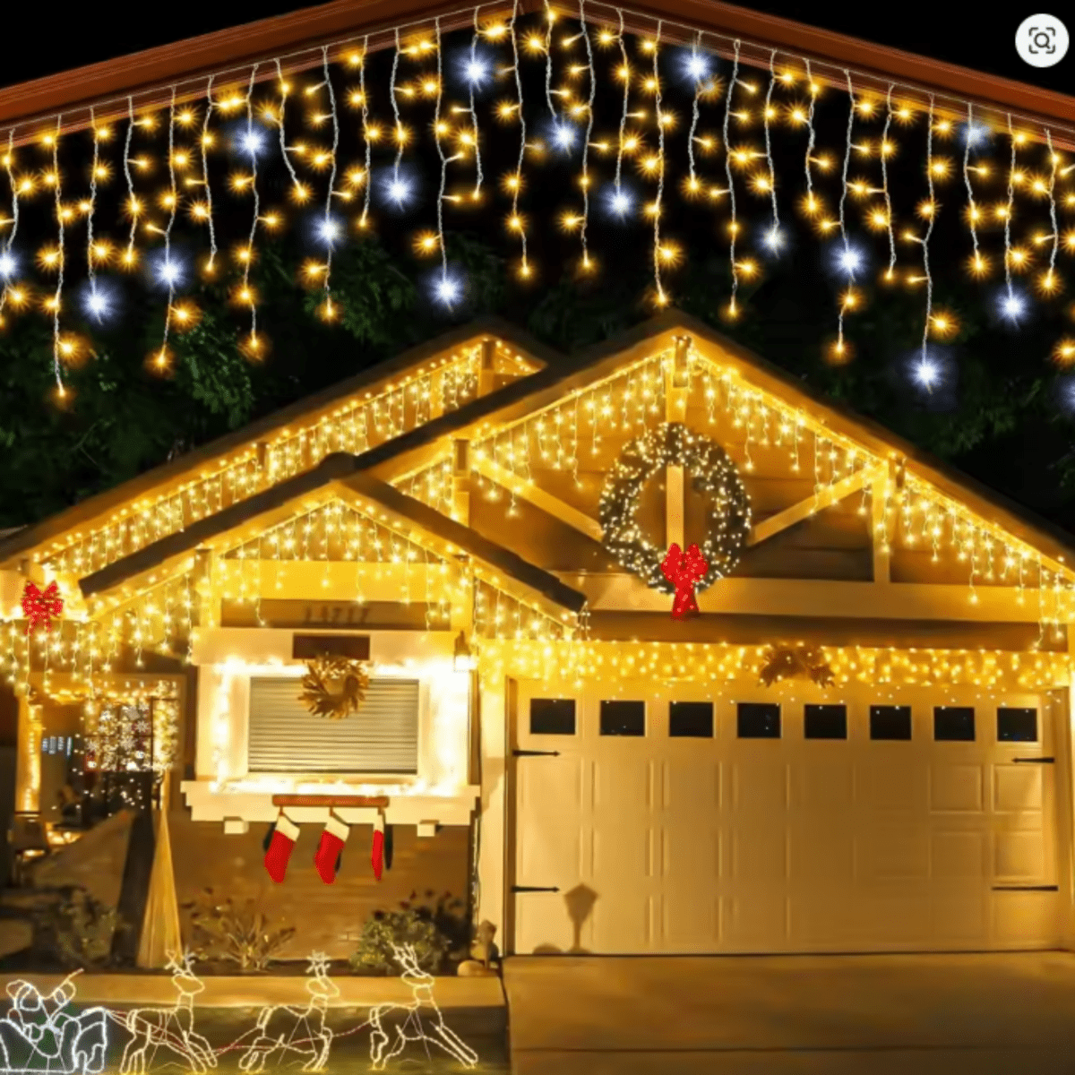 LUXORIA – LED garden curtain 4 × 0.6 m with weatherproof design 1
