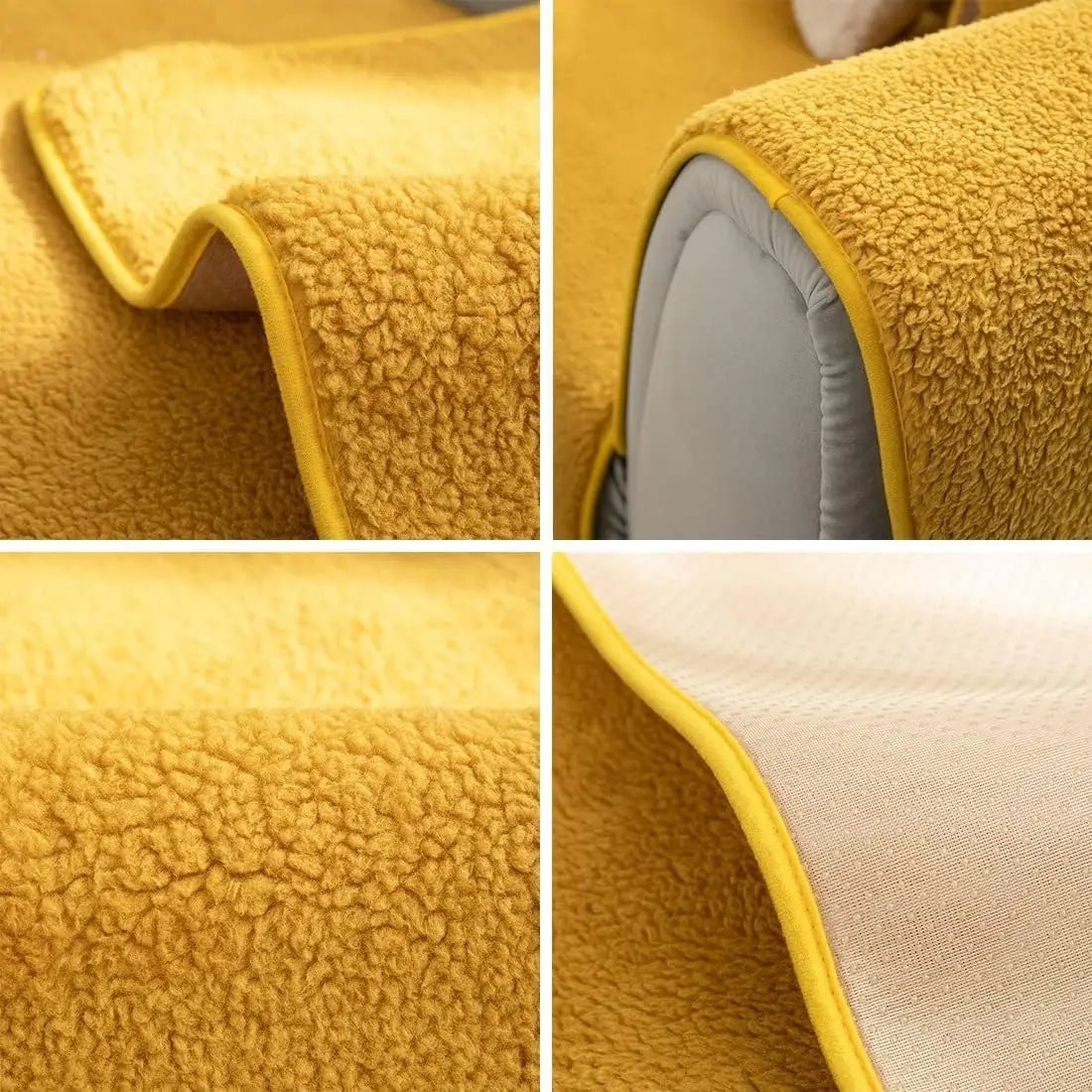 Lamb Wool Sofa Cover - Plush Soft Couch Cover for Ultimate Warmth and Protection 2