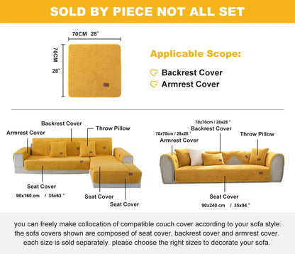 Lamb Wool Sofa Cover - Plush Soft Couch Cover for Ultimate Warmth and Protection 3