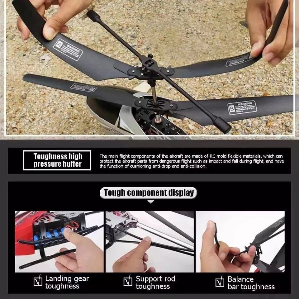 Large 80cm RC Remote Control Helicopter - Durable, Rechargeable & Easy to Fly 5
