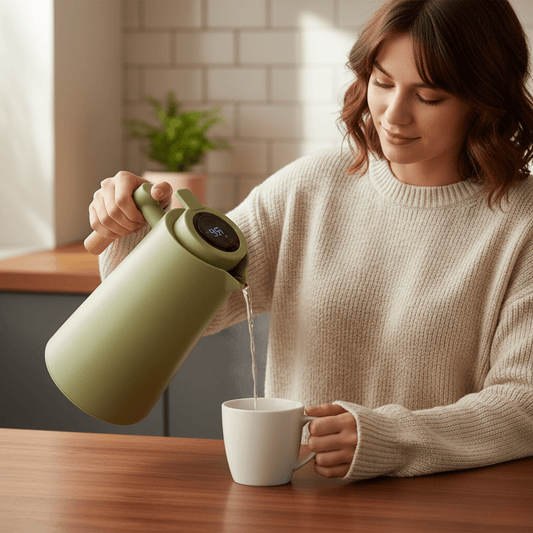 Lattea – Thermal Jug with Temperature Display, Leak-Proof Design & Wooden Handle 2