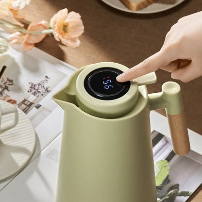 Lattea – Thermal Jug with Temperature Display, Leak-Proof Design & Wooden Handle 3