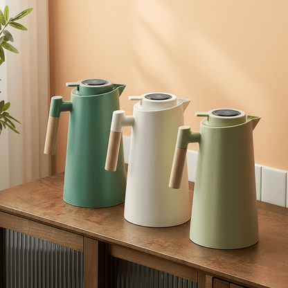 Lattea – Thermal Jug with Temperature Display, Leak-Proof Design & Wooden Handle 4