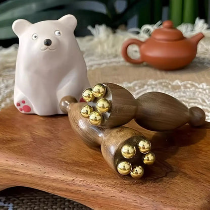 Lotus Seedpod Gua Sha Massager - Brass & Rosewood Facial Lifting Tool 1