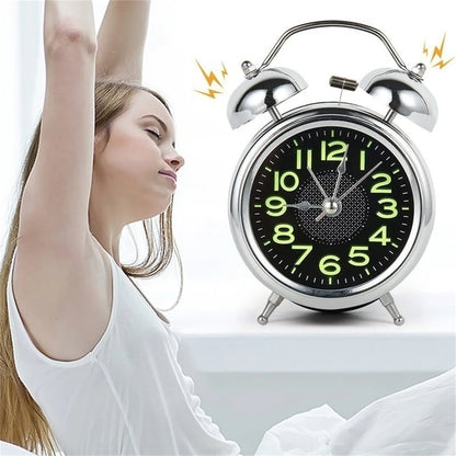 Loud Alarm Clock for Heavy Sleepers Adults Retro 4 Inch Silent Quartz with Backlight Twin Bell Analog Kids Alarm Clocks 2