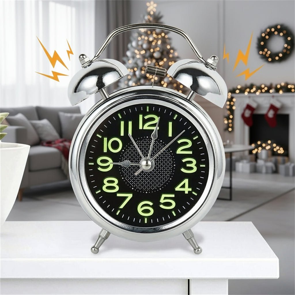 Loud Alarm Clock for Heavy Sleepers Adults Retro 4 Inch Silent Quartz with Backlight Twin Bell Analog Kids Alarm Clocks 3