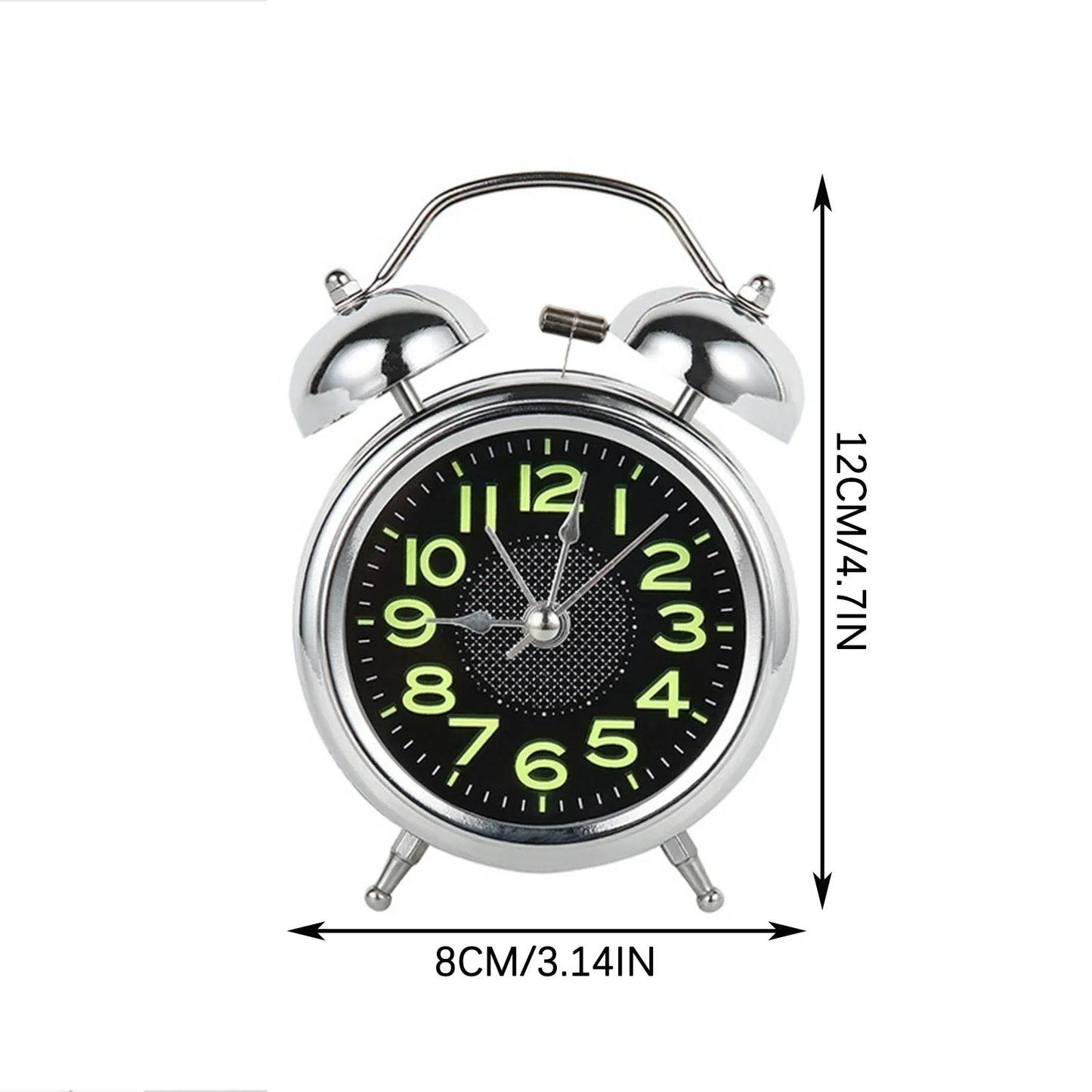 Loud Alarm Clock for Heavy Sleepers Adults Retro 4 Inch Silent Quartz with Backlight Twin Bell Analog Kids Alarm Clocks 5