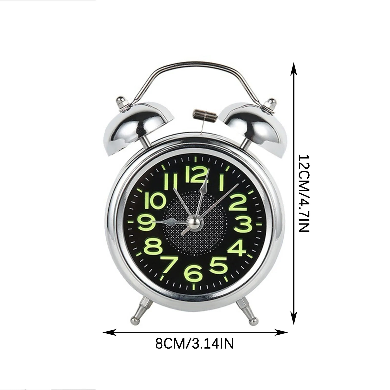 Loud Alarm Clock for Heavy Sleepers Adults Retro 4 Inch Silent Quartz with Backlight Twin Bell Analog Kids Alarm Clocks 5