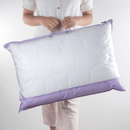 Luméa Lavender Suede Sleep Pillow | Anti-bacterial, hypoallergenic pillow for sensitive skin 2