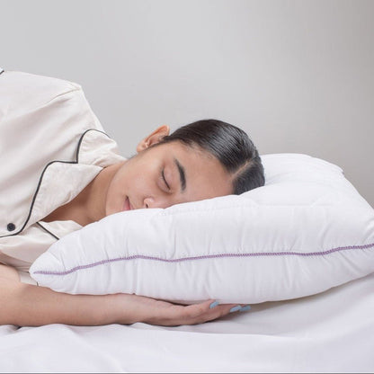 Luméa Lavender Suede Sleep Pillow | Anti-bacterial, hypoallergenic pillow for sensitive skin 4