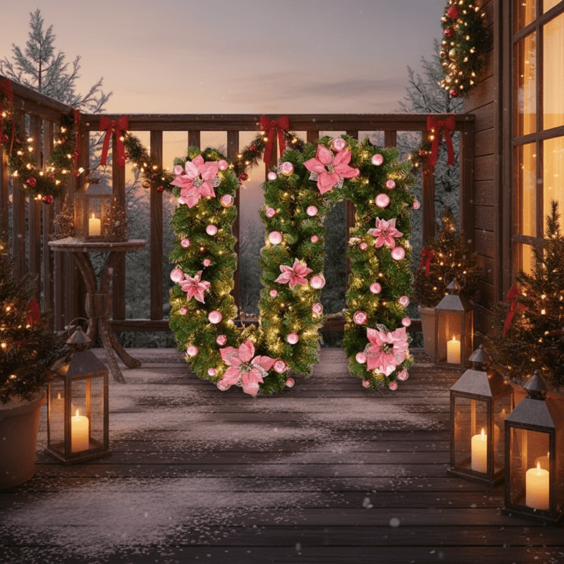 LumiRattan - Illuminated Rattan Christmas Garland with Warm LED Lights, 2.7m 1