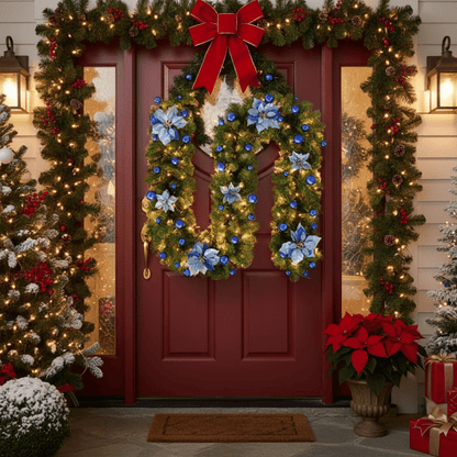 LumiRattan - Illuminated Rattan Christmas Garland with Warm LED Lights, 2.7m 2