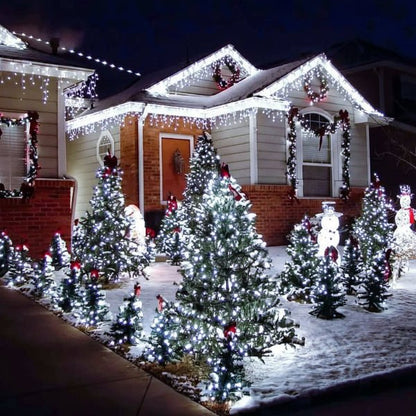 LumièreJoyeuse - Solar LED Christmas Garland with 300 Lights & 8 Modes, Weatherproof Decor 1