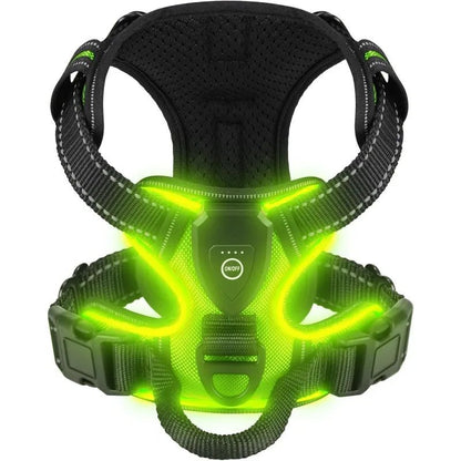 Luminous LED Dog Harness - Rechargeable Safety Vest with 3 Light Modes 0