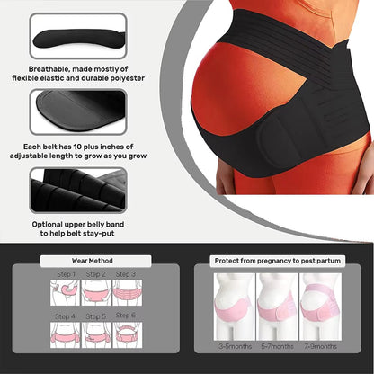 LunaBand - 3-in-1 Pregnancy Support Band for Comfort & Stability, Adjustable, Breathable Material 6