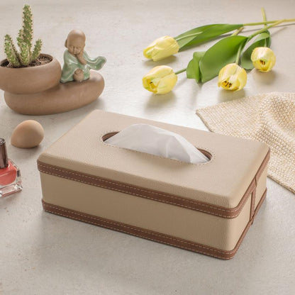 LuxeTiera Leather Tissue Box Holder | Elegant handcrafted leatherite organizer for home, office, and car 1