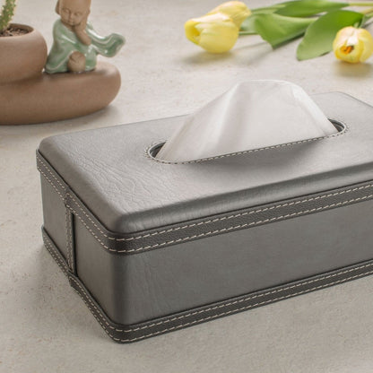 LuxeTiera Leather Tissue Box Holder | Elegant handcrafted leatherite organizer for home, office, and car 3