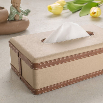 LuxeTiera Leather Tissue Box Holder | Elegant handcrafted leatherite organizer for home, office, and car 6