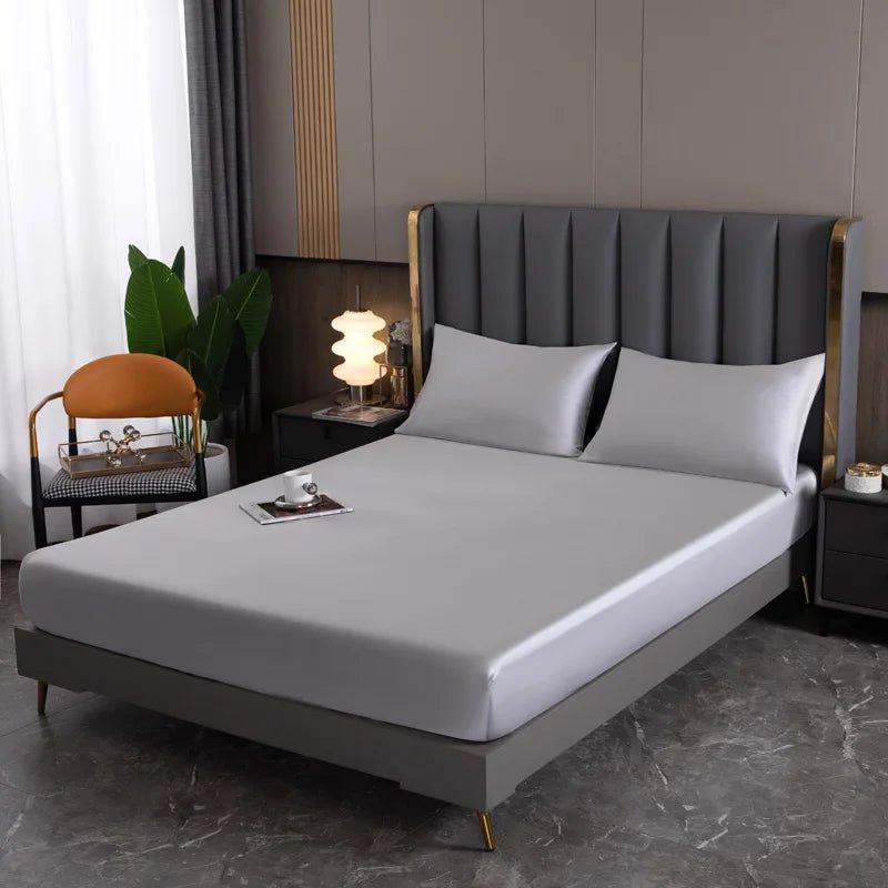 Luxury Mulberry Silk Fitted Bed Sheet - 100% Silk, Deep Pocket 25CM 10