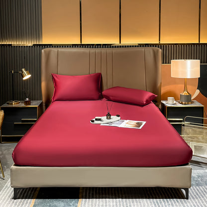 Luxury Mulberry Silk Fitted Bed Sheet - 100% Silk, Deep Pocket 25CM 16