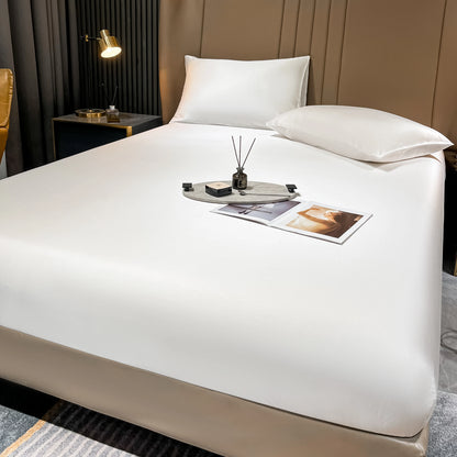 Luxury Mulberry Silk Fitted Bed Sheet - 100% Silk, Deep Pocket 25CM 18