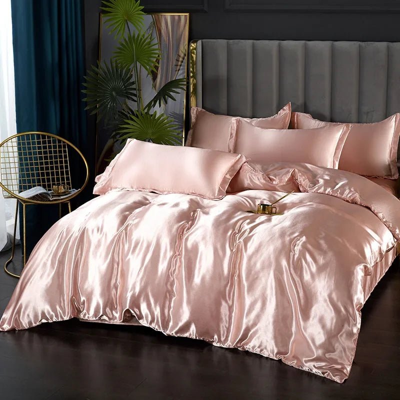 Luxury Satin Silk Bedding Set - Twin Duvet Cover & Pillowcases, Elegant Bedlinen 21