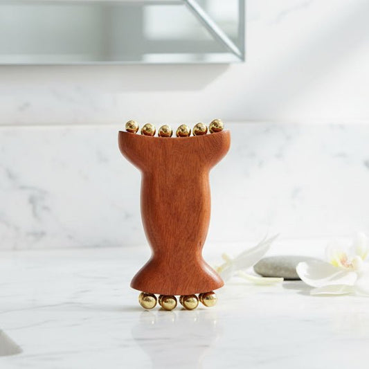 Lymphatic Detox Face Massager - Natural Copper Wood for Lymph Drainage & Gua Sha Massage 0