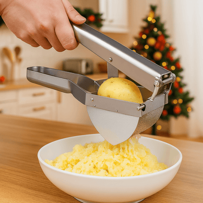 MELLOWPRESS – High-performance stainless steel potato press for baby food & fruit 1