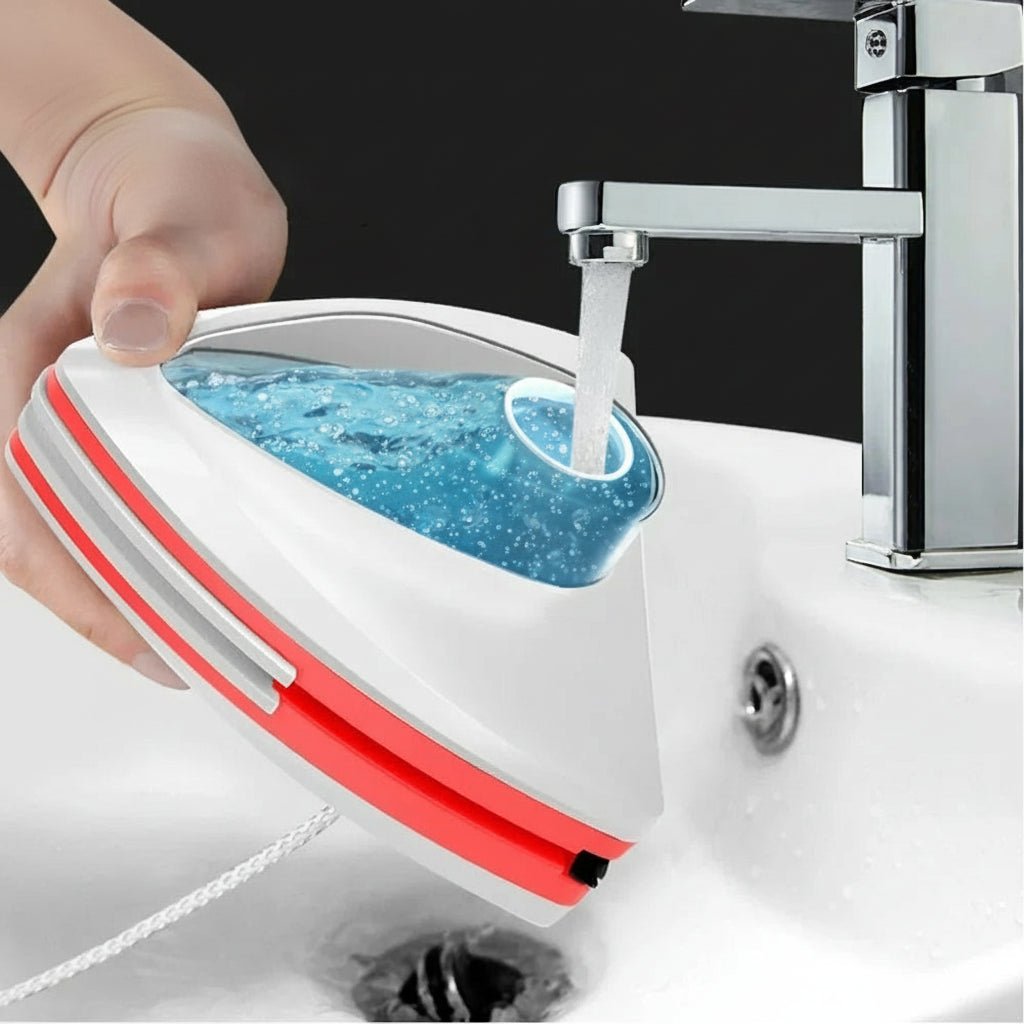 Magnetic Window Cleaner - Double-Sided Glass Wiper with Water Storage for Streakless Shine 0