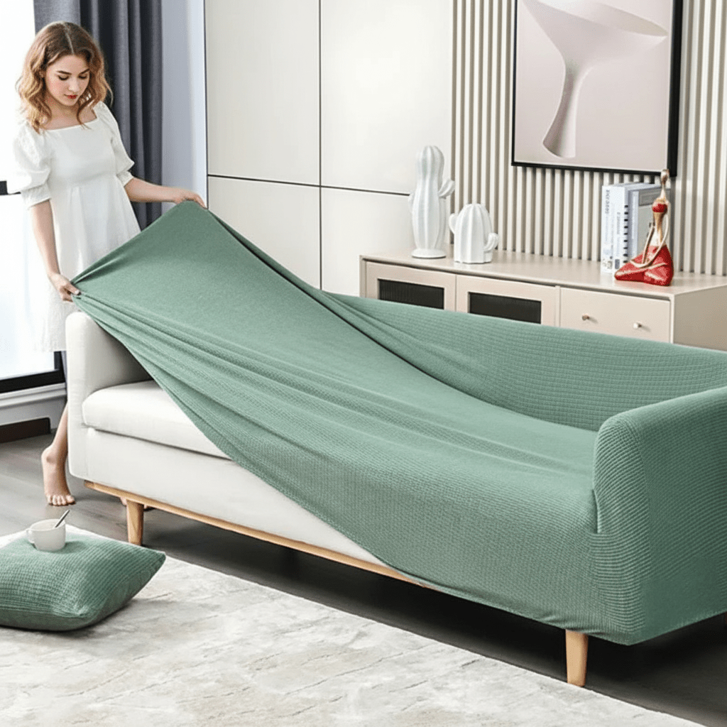 JACQUA SHIELD – Waterproof Sofa Cover with Non-Slip Backing and Jacquard Design