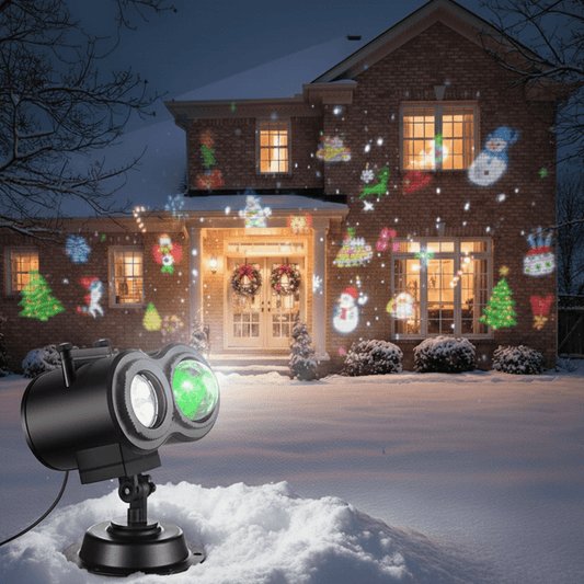 BRIGHTSCENE – Christmas lights projector with 16 interchangeable holiday slides