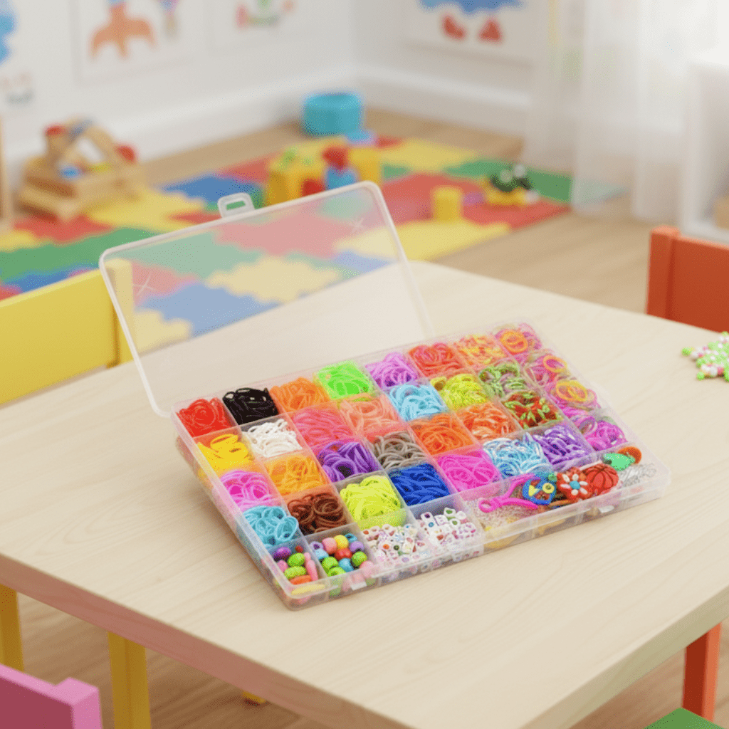 RAINBOWCRAFT – DIY bracelet making kit for kids with colorful beads