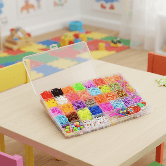 RAINBOWCRAFT – DIY bracelet making kit for kids with colorful beads