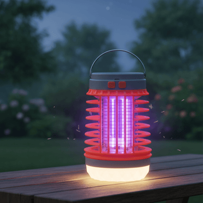 HALOSHIELD – 2-in-1 Solar Zapper Lamp for Outdoor Protection