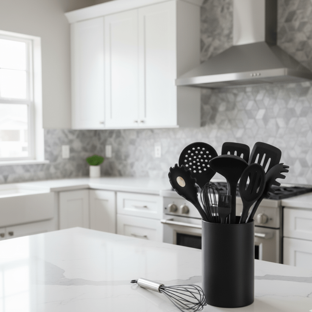 COOKMASTERS – 15-Piece Silicone Kitchen Utensil Set for Versatile Cooking